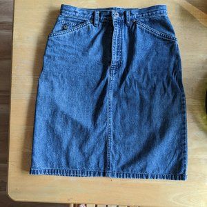 Jean Skirt Denim Workwear Pockets Small